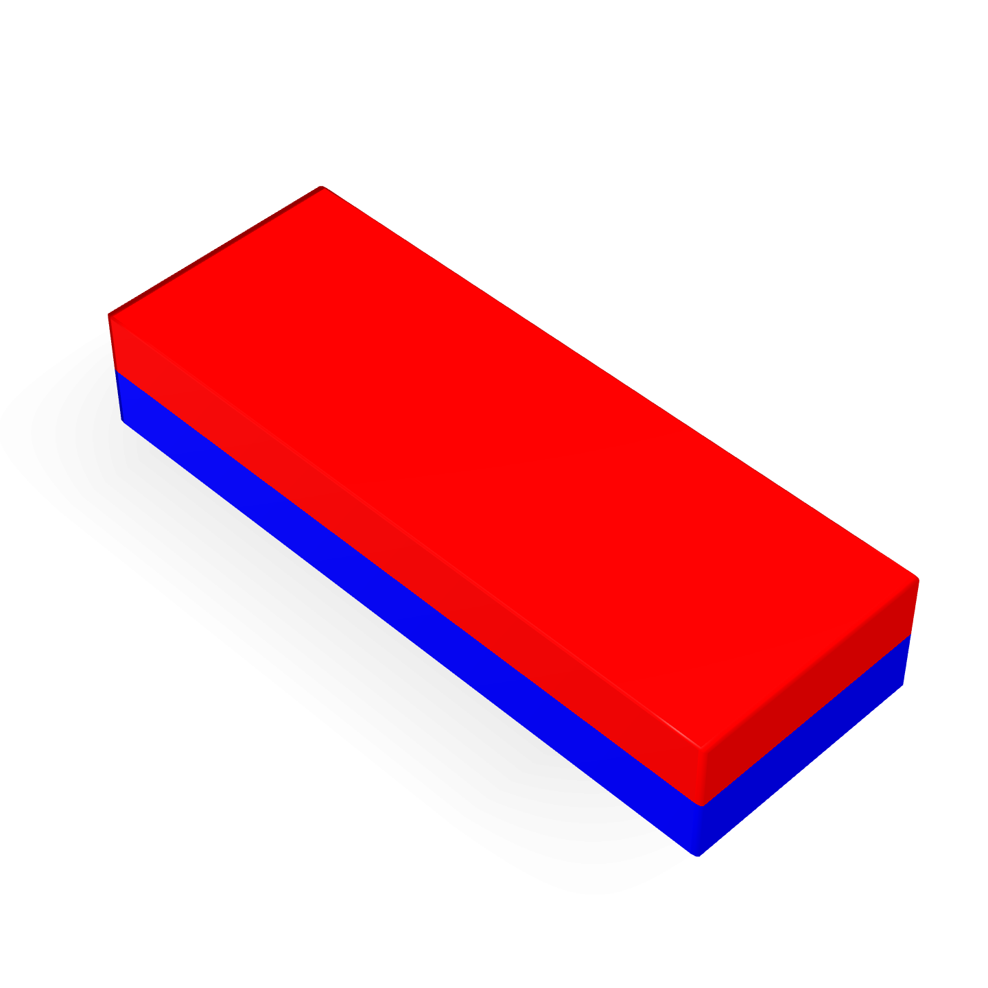 Neodymium Block Magnet 55mm x 20mm x 10mm Polarity