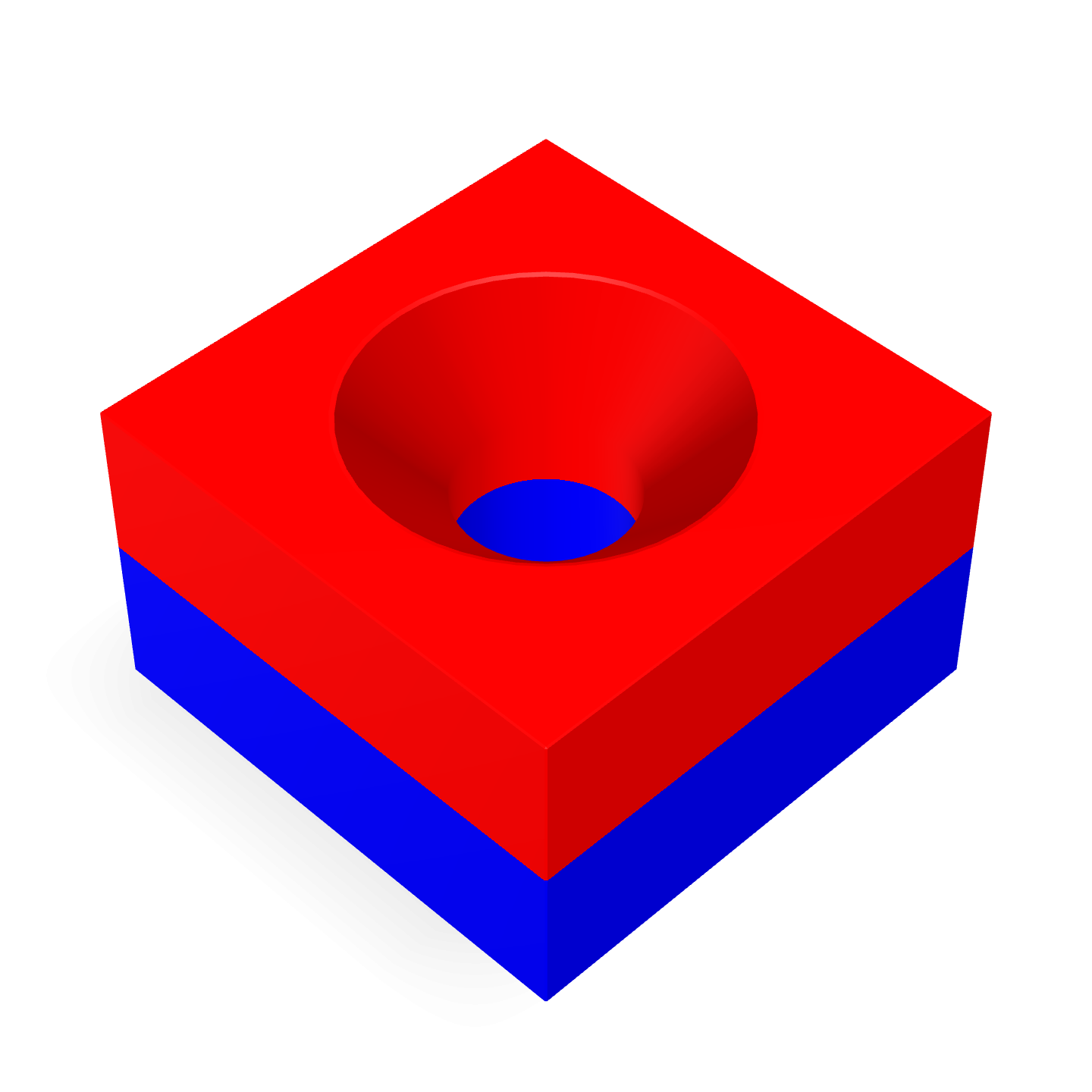 Neodymium Square Countersunk 10mm x 10mm x 6mm Polarity