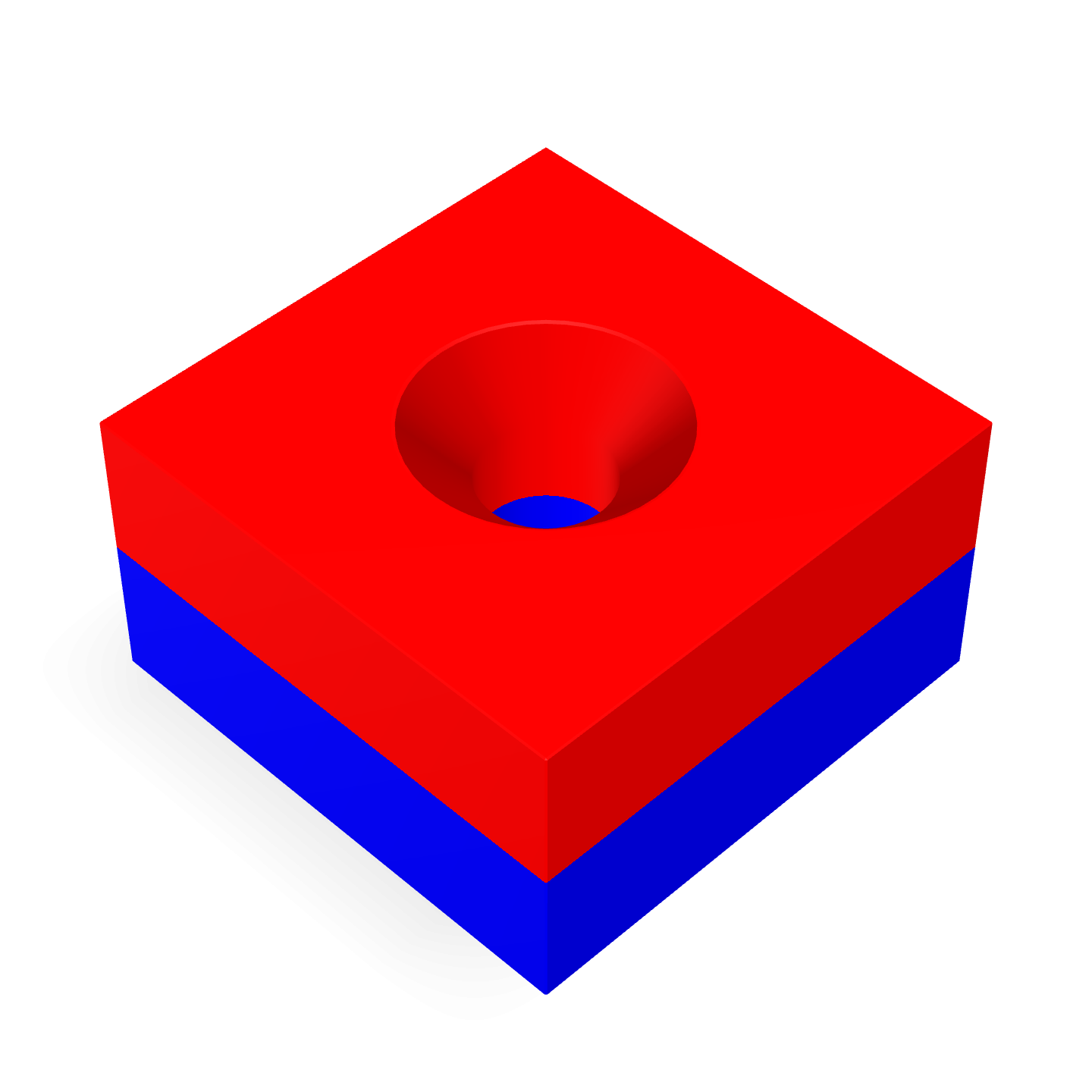 Neodymium Square Countersunk 18mm x 18mm x 10mm /M4