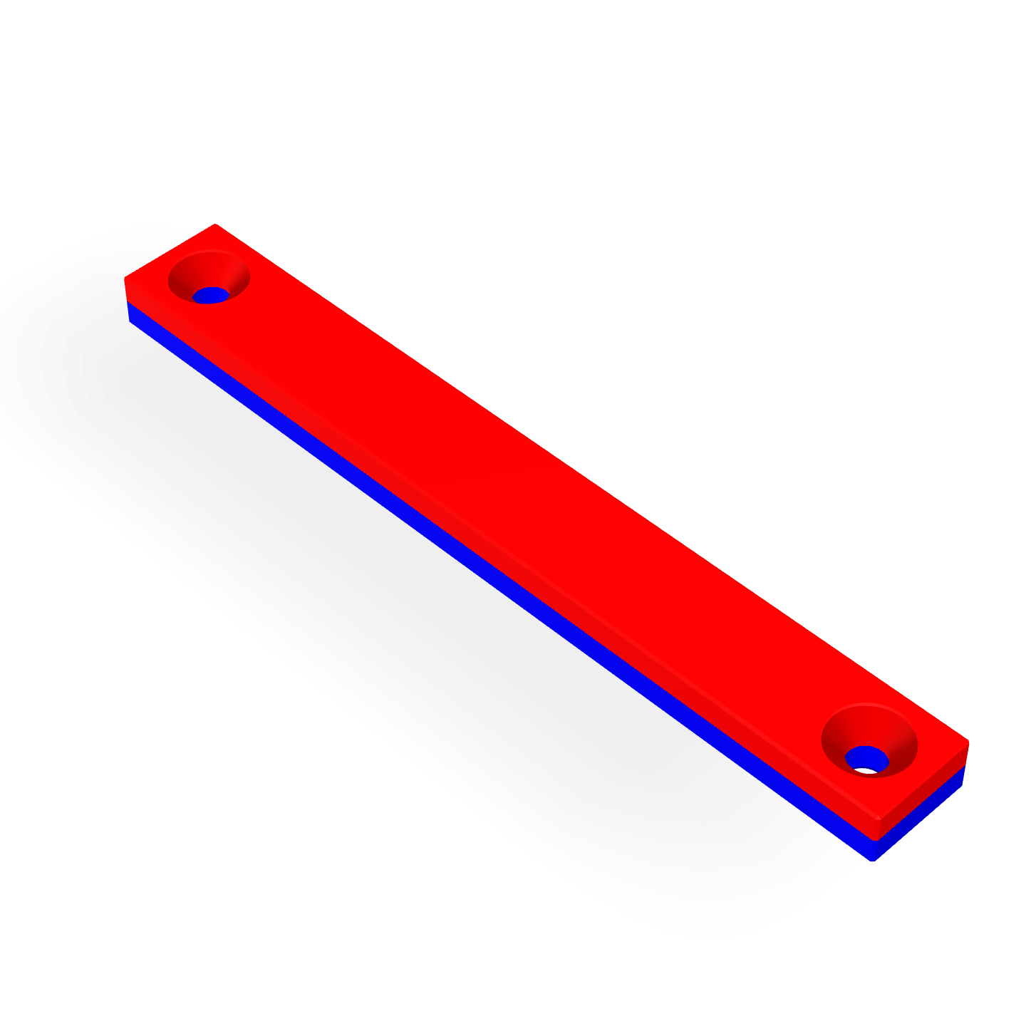 Neodymium Square Countersunk 80mm x 10mm x 5mm /M3